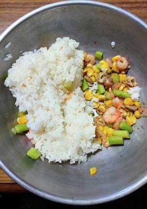 ヨウサマの減塩コーンとアスパラコンソメ飯-レシピのメイン写真