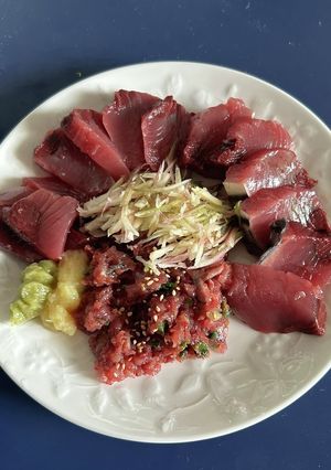旬のカツオのお刺身となめろう-レシピのメイン写真
