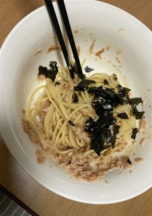 ツナとなめたけのスパゲティ-レシピのメイン写真