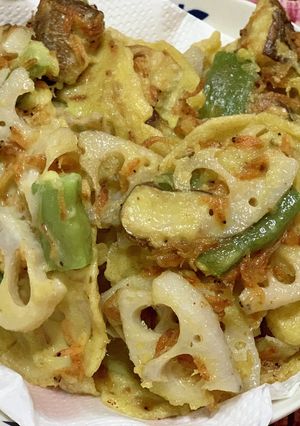 蓮根と残り野菜のかき揚げ-レシピのメイン写真