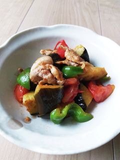 ナス、トマト、ピーマン、豚肉炒め-レシピのメイン写真