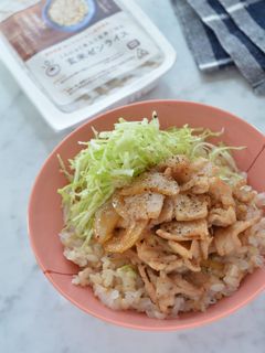 豚の生姜焼きのせ☆玄米丼-レシピのメイン写真