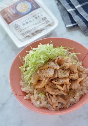 豚の生姜焼きのせ☆玄米丼-レシピのメイン写真