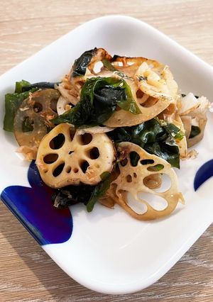 蓮根とわかめの麺つゆ炒め-レシピのメイン写真