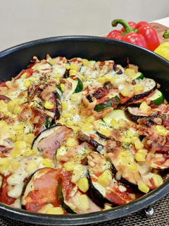 夏野菜のピザ風オーブン焼き-レシピのメイン写真