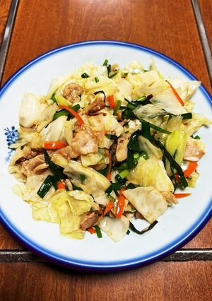 鶏ガラスープの素で簡単、野菜炒め-レシピのメイン写真