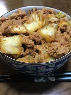 エバラプチっと鍋で作る豚キム丼-レシピのメイン写真