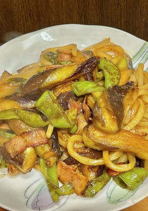 茄子の焼きうどん-レシピのメイン写真