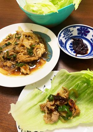 焼肉のタレで豚肉（牛肉）のレタス包み-レシピのメイン写真