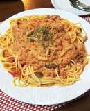 蟹のトマトクリームパスタ グルテンフリー