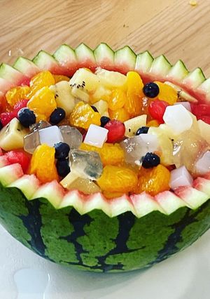 スイカでフルーツポンチ-レシピのメイン写真