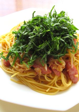 【ガーリックソーセージ青じそ和風パスタ〗-レシピのメイン写真