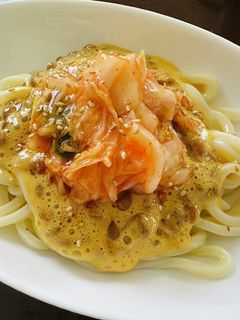 納豆キムチうどんごま油がけ-レシピのメイン写真