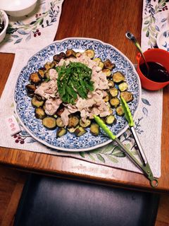 茄子と豚肉と青紫蘇の冷しゃぶを梅ポン酢で-レシピのメイン写真