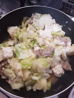 簡単★キャベツと島豆腐とスライス肉炒め-レシピのメイン写真