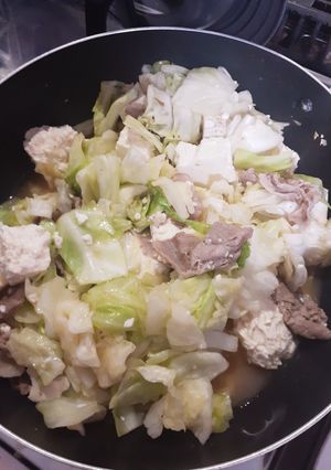 簡単★キャベツと島豆腐とスライス肉炒め-レシピのメイン写真