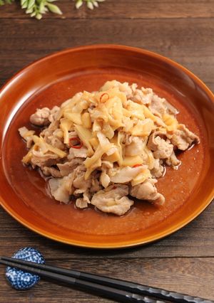 簡単！豚メンマ　豚キムチ風-レシピのメイン写真