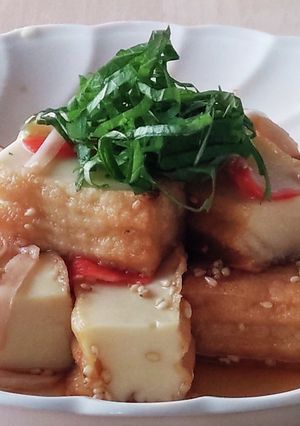 レンジ★甘辛豆腐★厚揚げ煮★お弁当★朝食-レシピのメイン写真