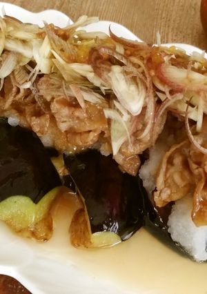揚げナスのアリッサポン酢牛肉のせ-レシピのメイン写真