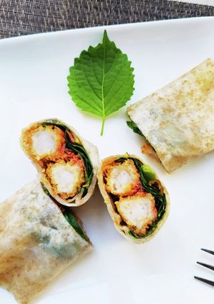 家庭菜園！エビフライ紫蘇の台湾トルティヤ-レシピのメイン写真