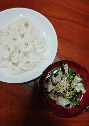 夏の疲れに！！ニラと豚バラの塩味そうめん-レシピのメイン写真