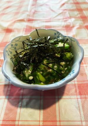 【夏の朝に】オクラの梅ペースト和え-レシピのメイン写真