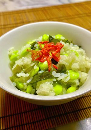 No3217ワカメ入りだだちゃ豆ご飯-レシピのメイン写真