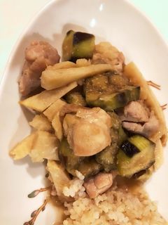 鶏肉ナスと竹の子のみぞれ煮-レシピのメイン写真