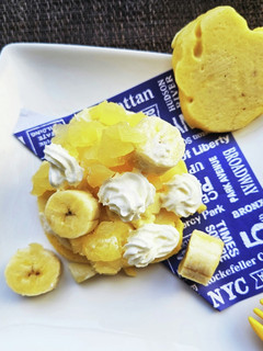 ホットケーキでバナナりんごどら焼き風!-レシピのメイン写真
