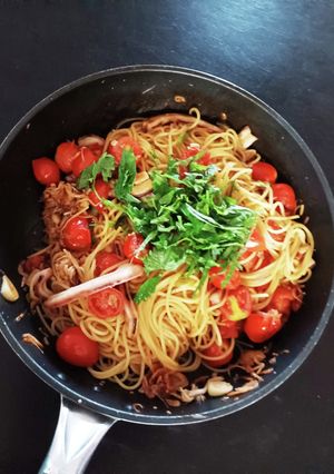 おつまみイカと、ミニトマトのパスタ-レシピのメイン写真