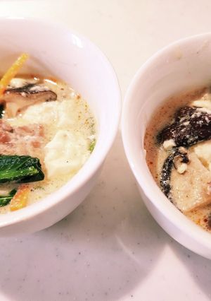 豚と小松菜の豆乳 酸辣湯風スープ-レシピのメイン写真