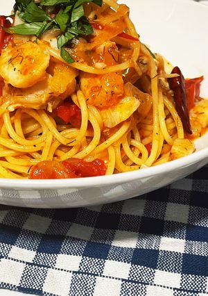 スパゲッティ　真鱈とディルのトマトソース-レシピのメイン写真