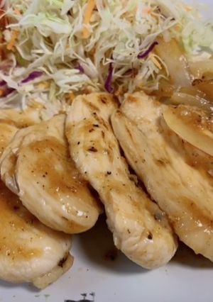 モチモチ鶏むね肉の生姜焼き-レシピのメイン写真