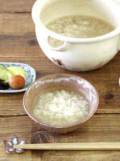 ハトムギ茶でつくる香ばしい茶粥-レシピのメイン写真