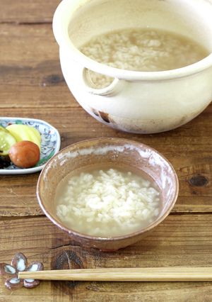 ハトムギ茶でつくる香ばしい茶粥-レシピのメイン写真
