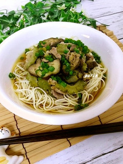 豚肉となすとゴーヤのカレーぶっ掛け素麺-レシピのメイン写真