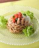 大豆麺で作るトマトの冷製パスタ