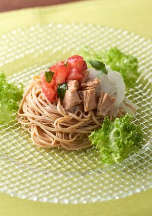 大豆麺で作るトマトの冷製パスタ-レシピのメイン写真