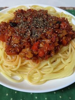 スパゲティ・鶏皮ボロネーゼ-レシピのメイン写真
