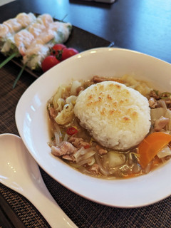 焼きおにぎりで★豚肉キャベツのスープご飯-レシピのメイン写真