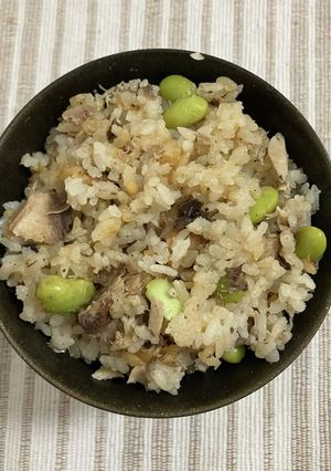 サバと枝豆の味噌炊き込みご飯-レシピのメイン写真