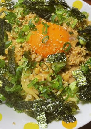 レンジで作る☆納豆パスタ-レシピのメイン写真