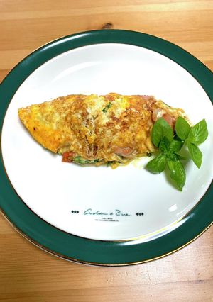 フレッシュバジルとトマトのオムレツ-レシピのメイン写真
