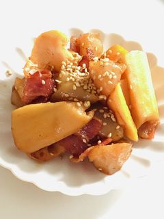 蓮根とこんにゃくの旨たれピリ辛煮-レシピのメイン写真