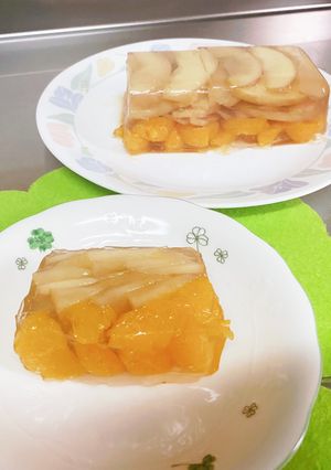 りんごとみかんの缶詰のゼリー寄せ-レシピのメイン写真