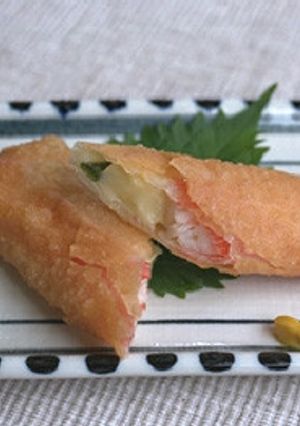 にんにくの芽とチーズのかにかま春巻き-レシピのメイン写真