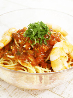 ソースはぶんぶんで♡冷製大葉トマトパスタ-レシピのメイン写真