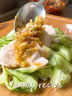 鶏胸肉のネギだれがけ(水晶鶏)-レシピのメイン写真