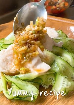 鶏胸肉のネギだれがけ(水晶鶏)-レシピのメイン写真