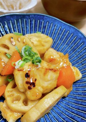 シャキシャキれんこんと鶏むねの甘酢炒め-レシピのメイン写真